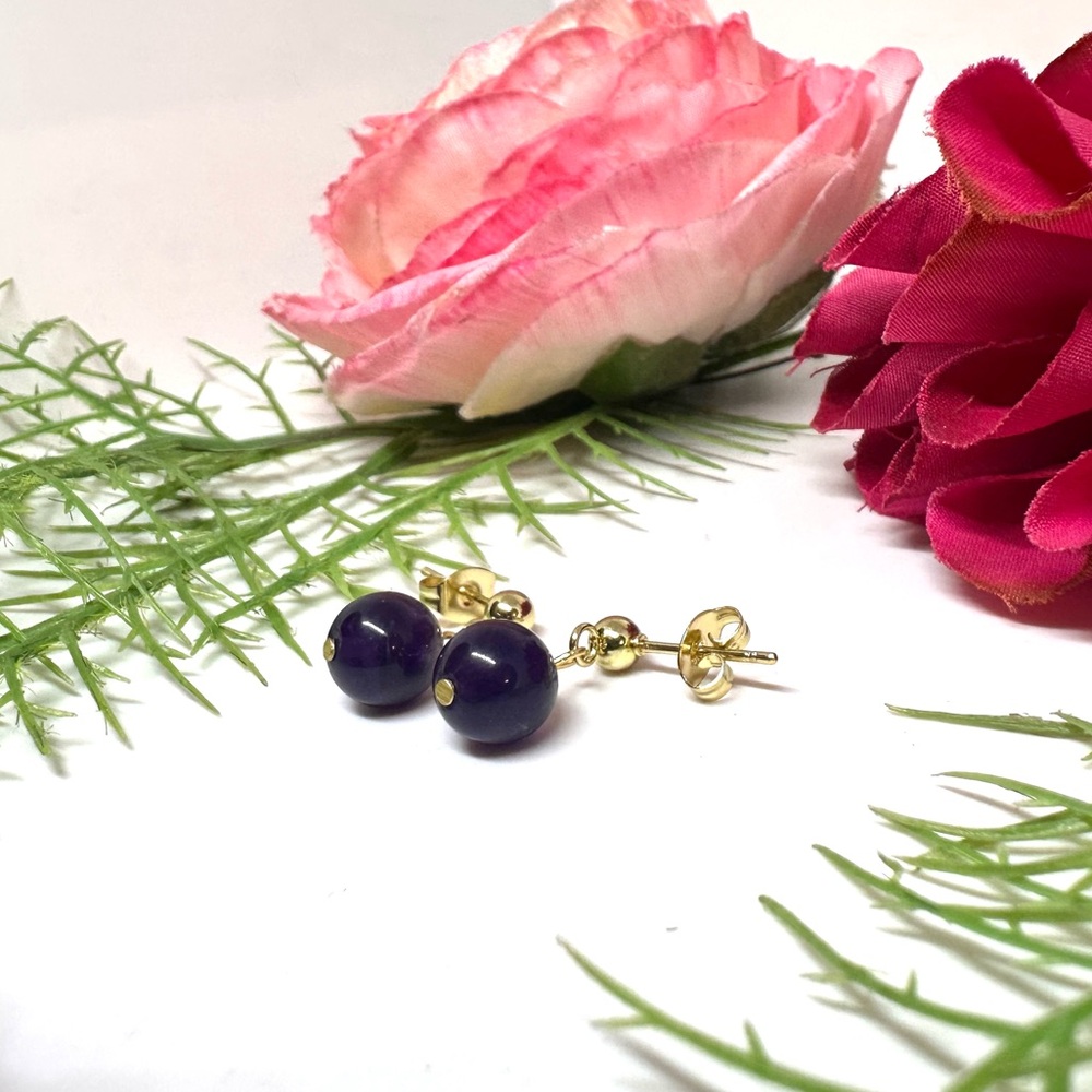 NEW⚜️ AMETHYST Drop Beaded Earrings - Picture 2 of 7